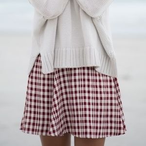 Reformation Red Plaid Mini Skirt